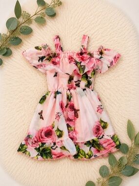 Toddler Girl Floral Pink Dress